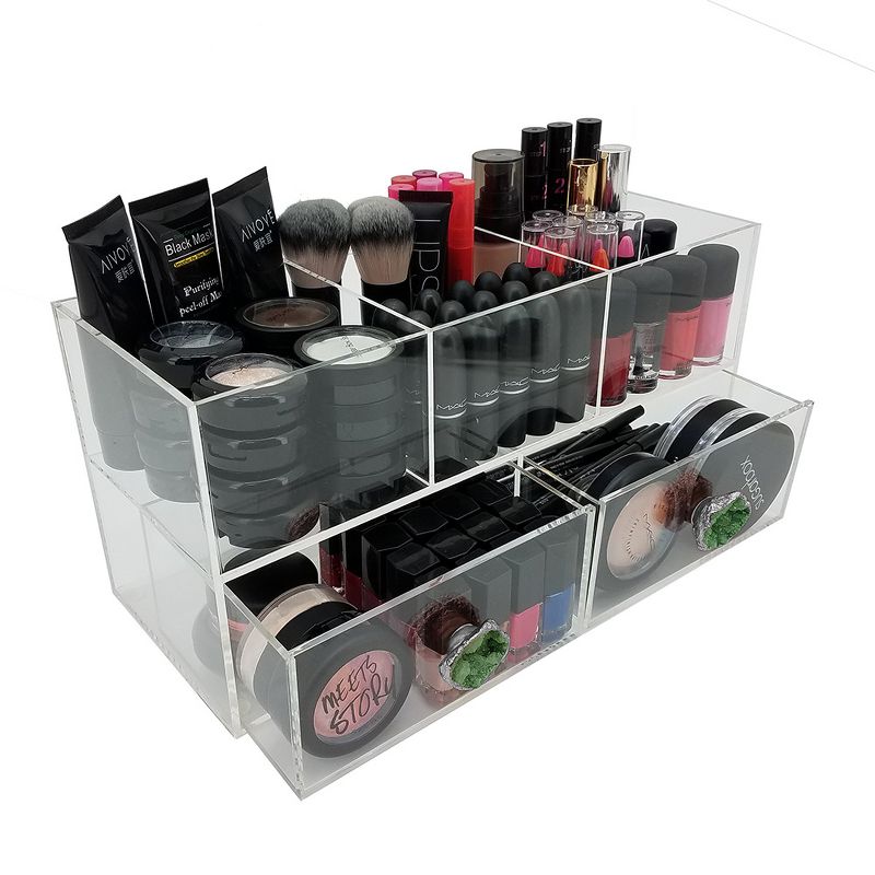 OnDisplay Andrea Deluxe Acrylic Cosmetic/Jewelry Organization Station w/Geode knobs, 1 of 4