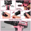 SUGIFT 121-Piece Pink & Black Power Tool Set with 12V Cordless Drill and LED Work Light - 2 of 4