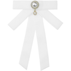 INSPIRE CHIC Women's Pre-tied Vintage Pearl Brooch Pin - 1 of 4