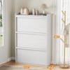 Shoe Cabinet with 3 Flip Drawers, Modern Shoe Storage for Entryway, Wooden Shoe Organizer Cabinet with Adjustable Shelf - 2 of 4