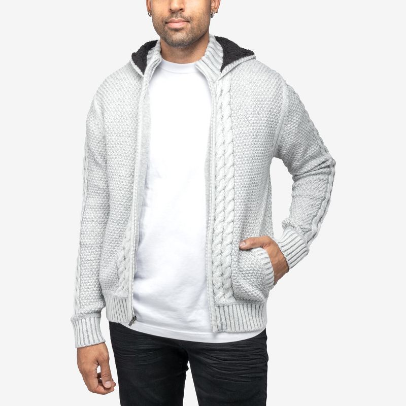 X RAY Men's Hooded Full-Zip High Neck Sweater Jacket, 3 of 6