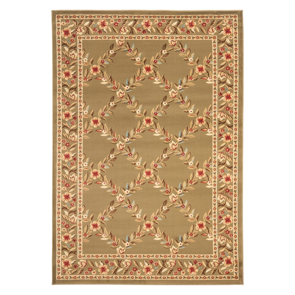 5'3inx7'6in Floral Loomed Area Rug Green - Safavieh