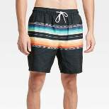 Men's 7" Ibiza Sunset Swim Shorts - Goodfellow & Co™ Black