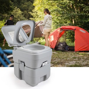 Sandinrayli Portable Flush Toilet Camping Porta Potty for Travel Hiking with 5.3 Gal. Tank - 1 of 4