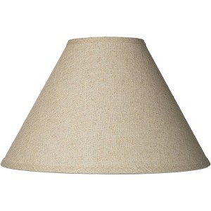 Brentwood Fine Burlap Large Empire Lamp Shade 6" Top x 17" Bottom x 11.5" Slant (Spider) Replacement with Harp and Finial - 1 of 4