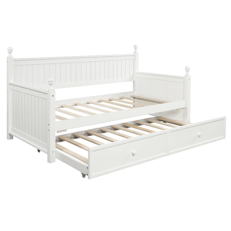 Twin Size Wood Daybed with Trundle Bed-ModernLuxe, 4 of 17