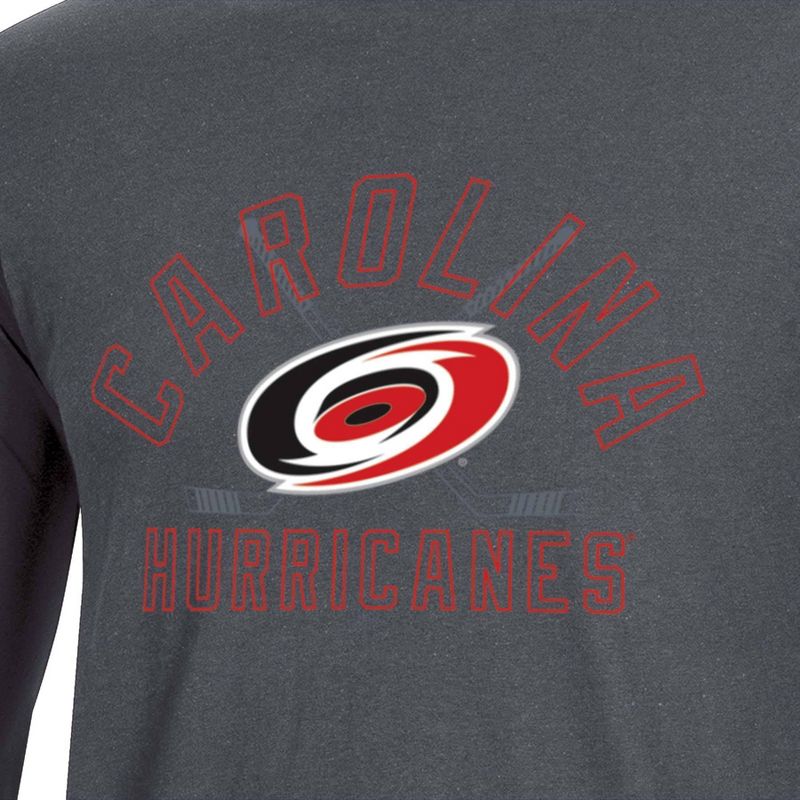 NHL Carolina Hurricanes Men&#39;s Charcoal Long Sleeve T-Shirt, 3 of 4