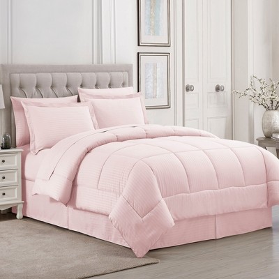 Sweet Home Collection 8 Piece Comforter Set Bag with Unique Design, Bed Sheets, 2 Pillowcases & 2 Shams & Bed Skirt All Season