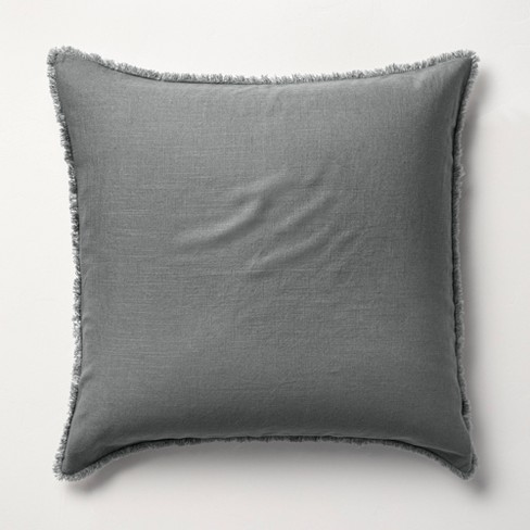 Euro Heavyweight Linen Blend Pillow Sham Dark Gray Casaluna Target