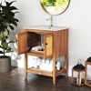 Tangkula 24" Bathroom Vanity w/ Sink 2 Rattan Doors & Open Slatted Shelf Freestanding - 4 of 4