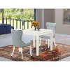 HomeStock 3-Pc Linen White Finish Solid Wood Top Dining Table Set - 2 of 4