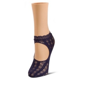 Memoi Women's Floral Net Mary Jane Loafer Socks - 1 of 1