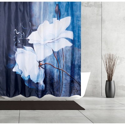 Peaceful Shower Curtain Blue/White - Moda at Home