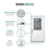 36 X 80 Inches Fiberglass Entry Door,Vinyl Frame,Decorative Glass Door,Primed Knock-Down,with Brickmould,Right Hand Inswing Door - 3 of 4