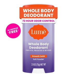 Lume Whole Body Women's Deodorant - Smooth Solid Stick - Aluminum Free - Soft Powder Scent - 2.6oz - 1 of 4