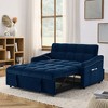 NicBex Loveseat Sofa Modern Comfy Upholstered Sleeper Sofa Bed with Adjustable Back and 2 Arm Pocket & USB Port for Living Room,Blue - 4 of 4