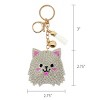 Wrapables Crystal Bling Key Chain Keyring with Tassel Car Purse Handbag Pendant, White Kitty - 2 of 4