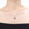 White gold plated pendant necklace with french pave set cubic zirconia heart for elegant and sparkling charm - 2 of 3