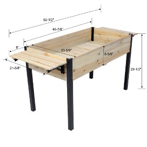 DOMETOUR Raised Garden Bed, Wood Planter Boxes with Shelf for Herbs, Vegetables, Flowers - Outdoor Patio, Deck, Balcony - 1 of 4