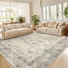 Washable Area Rugs, Non Slip Non Shedding Distressed Print Carpet, Stain Resistant Soft Floor Cover for Living Room Bedroom Dining Room Office Nursery - 3 of 4