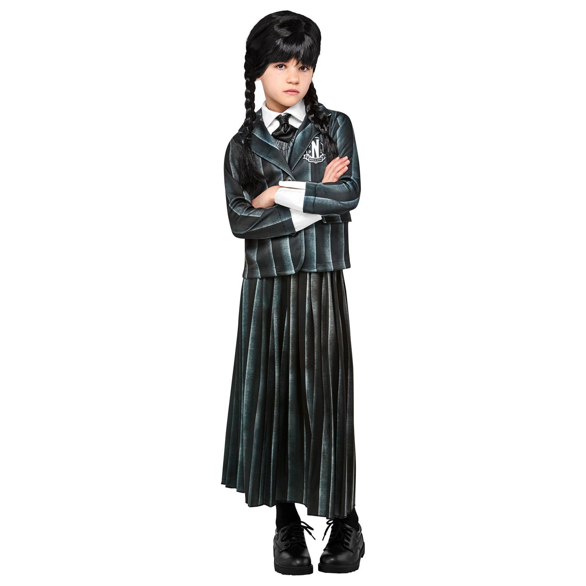 Rubies Wednesday Nevermore Uniform Halloween Costume L: Includes Shirt, Jacket, Tie & Skirt