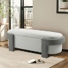 CAVINAS Modern Stylish Pull-Open Top Fabric Ottoman Bench,Upholstered Oval Storage Ottoman for Living Room - 3 of 4