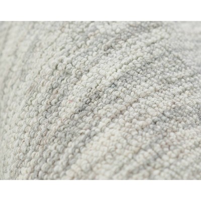 Light Grey Hand-Tufted Wool Rectangular Area Rug 5' x 8'