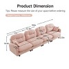 Modern Pink Chenille Sectional Sofa with Tufted Pleated Backrest, Comfy 4-Seater Sectional Couch for Living Room or Apartment – The Pop Home - 4 of 4