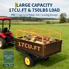 Clearance, ATV UTV Trailer Tow Behind Dump Cart, Heavy Duty Garden Utility Trailer with Removable Sides, All Terrain Tires, Pull Behind - 3 of 4