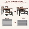 Dining Table Set for 4, Modern Kitchen Table with 2 Chairs and Bench , 4-Person Dining Room Table Set - 3 of 4