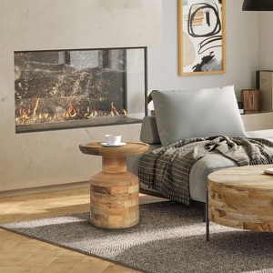 Kramer 16 inch Wide Solid Acacia Wood Modern Side Table in Cognac : Target