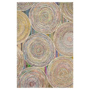 Beige Abstract Tufted Area Rug - (6