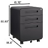 TIRAMISUBEST Duty 3-Drawer Mobile File Cabinet, Under Desk Storage with Lock, 5 Wheels, for Legal/Letter/A4 Files - 4 of 4