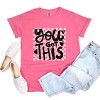 Simply Sage Market You Got This Distressed Checkered Garment Dyed Tee - L - Crunchberry - 3 of 4