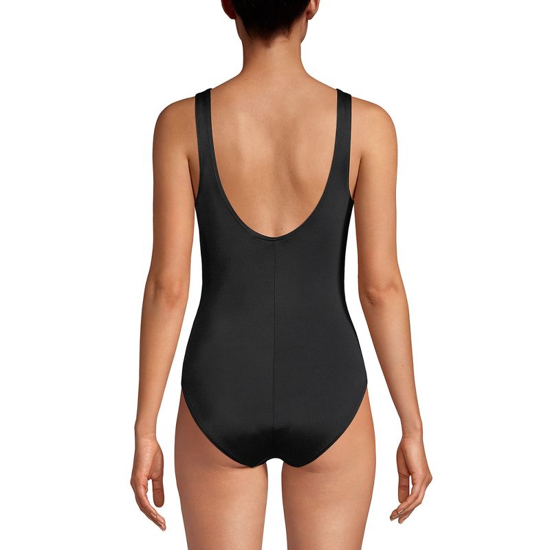 Lands' End Women's Chlorine Resistant High Leg Soft Cup Tugless Sporty One Piece Swimsuit, 2 of 7