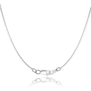 18K Gold Plated Sterling Silver Chain, 0.8mm Thin Box Chain Necklace 16-24 Inch - 1 of 4