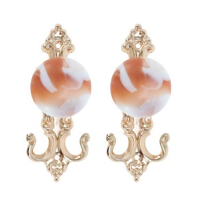 Unique Bargains Curtain Holdbacks Jade-inspired Hooks Iron Plastic 6.30"x2.24" 1 Pair - 1 of 4