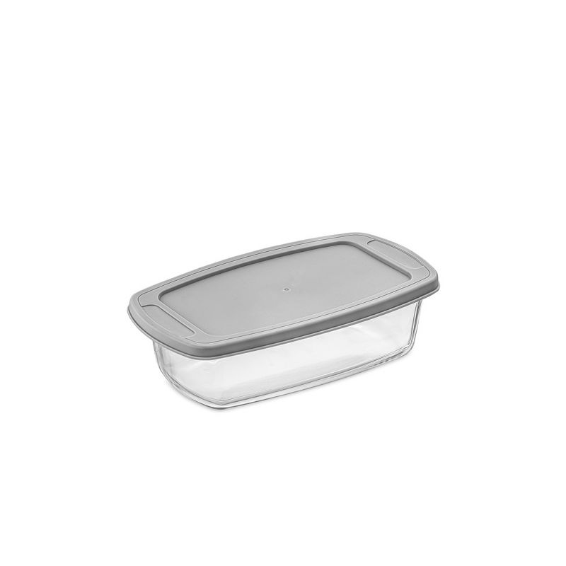 JoyJolt Glass Bakeware Containers for Loaf,  Bread, Cakes Pans Baking Containers with Lids - Set of 3 - Grey, 3 of 8