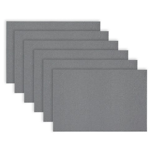 Dainty Home Natural Shimmer Woven Vinyl Reversible Rectangular Placemat Set Of 6 - image 1 of 3