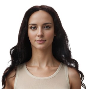 Unique Bargains Women's Big Curly Long Hair Wig 4x4in 180 Real Human Hair Black 1 Pc - 1 of 4