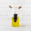 Twine Living 2-In-1 Oil and Vinegar Cruet Bottle with Cork Stoppers, Olive Oil and Balsamic Vinegar Dispenser, Hand Blown Glass, Pack of 1 - 3 of 4