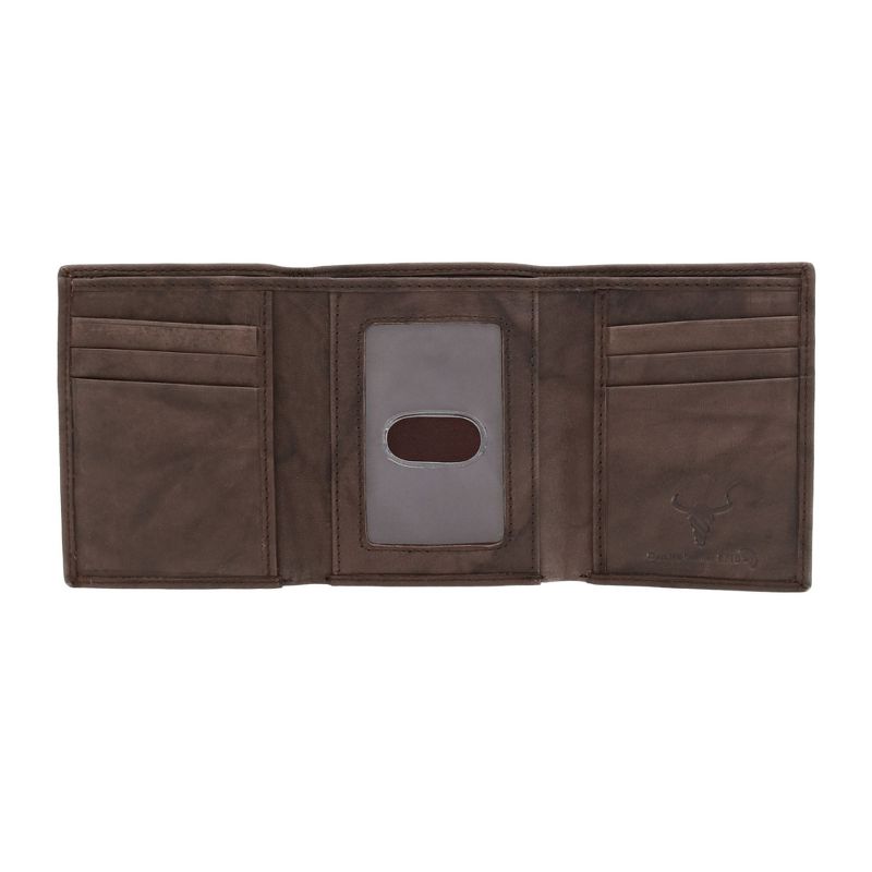 CTM Men's American Bison Leather RFID Trifold Wallet, 3 of 5