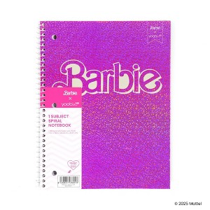 Yoobi Barbie 1 Subject Notebooks 8"x10.5" Wide Ruled Hot Pink Barbie Logo - 1 of 3