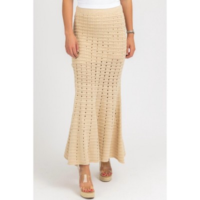 Women's KNIT FIT AND FLARE SLIT SKIRT - Fore