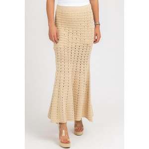 Women's KNIT FIT AND FLARE SLIT SKIRT - Fore - 1 of 4