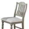 Royal Hampton Counter Height Chair Set of 2, Carved Legs, Open Slats, Gray Wood - 4 of 4