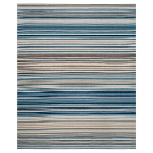 Blue/Multi Stripes Tufted Area Rug - (8