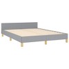 vidaXL Fabric Bed Frame Platform Bed, Scandinavian Style/Slats Support/No Box Spring Needed/Without Mattress/Easy Assembly, Light Grey Full Bed - 4 of 4