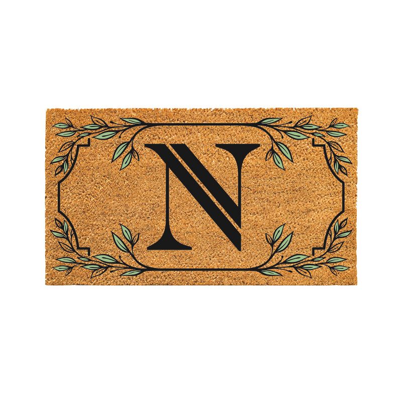 28" x 16" Monogram Coir Mat, Letter  "N", 1 of 7