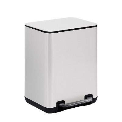 SunnyPoint Trash Can with Plastic Inner Bucket 1.58 Gallon White (YH-6LTCAN-W)